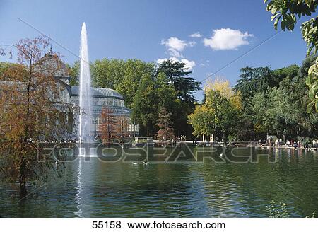 Stock Photo - Trees in park, Parque Del Buen Retiro, Madrid, Spain . Fotosearch