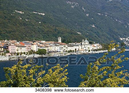View of Cannobio and Lago Maggiore, Piedmont, Italy, elevated view View Large Photo Image Stock Photo - View of Cannobio and Lago Maggiore, Piedmont, Italy, elevated view . Fotosearch