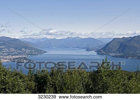 View of Lake Maggiore, Piedmont, Italy, high angle view View Large Photo Image Stock Photo - View of Lake Maggiore, Piedmont, Italy, high angle view . Fotosearch