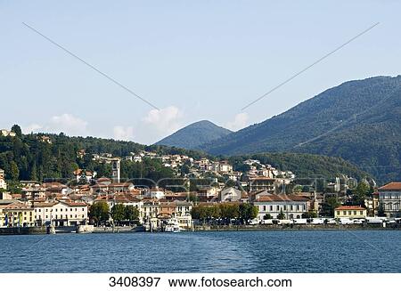 View of Luino and Lago Maggiore, Lombardy, Italy View Large Photo Image Stock Photo - View of Luino and Lago Maggiore, Lombardy, Italy . Fotosearch