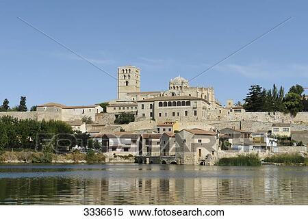 View of the oil mills and the old town of Zamora, Spain View Large Photo Image Stock Photography - View of the oil mills and the old town of Zamora, Spain . Fotosearch