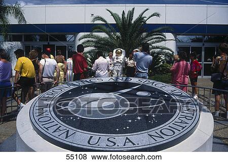 Visitors at space center, NASA Kennedy Space Center, Florida, USA View Large Photo Image Stock Photo - Visitors at space center, NASA Kennedy Space Center, Florida, USA . Fotosearch