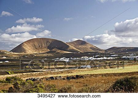 Stock Photo - Volcanic landscape, Lanzarote, Canary Islands, Spain, Europe . Fotosearch