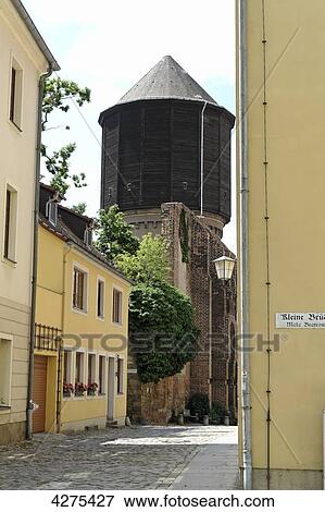 Water tower and ruin of Moenchskirche, Bautzen, Saxony, Germany, Europe View Large Photo Image Stock Photo - Water tower and ruin of Moenchskirche, Bautzen, Saxony, Germany, Europe . Fotosearch