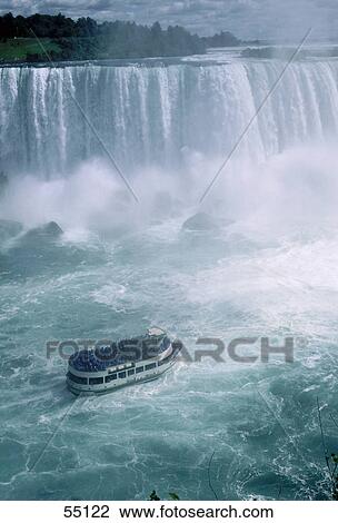 Stock Image - Waterfall in river, Niagara Falls, Niagara River, Ontario, Canada . Fotosearch