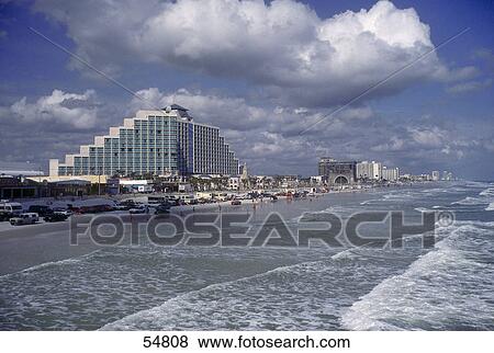 Stock Photo - Waves on beach, Daytona Beach, Florida, USA . Fotosearch