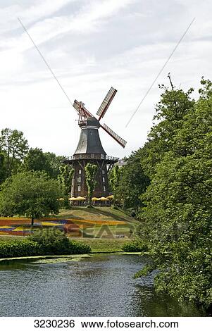 Stock Photograph - Windmill, Bremen, Germany . Fotosearch