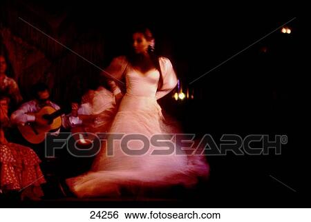 Woman dancing Tablao Flamenco in dance show, Madrid, Spain View Large Photo Image Stock Photograph - Woman dancing Tablao Flamenco in dance show, Madrid, Spain . Fotosearch