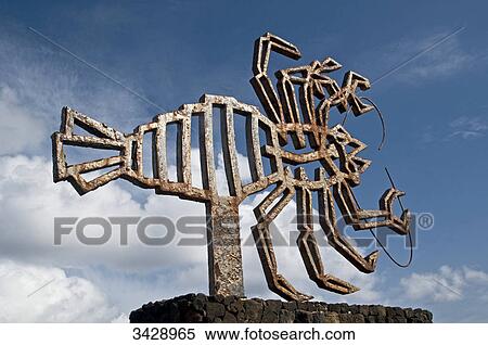 Stock Photography - Work of art at Jameos del Agua, Lanzarote, Spain, low angle view . Fotosearch