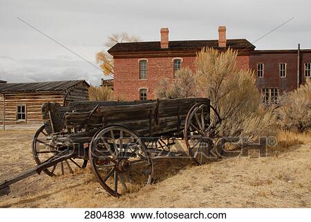 Abandoned horse cart in ghost town, Montana, USA View Large Photo Image Stock Photo - Abandoned horse cart in ghost town, Montana, USA . Fotosearch