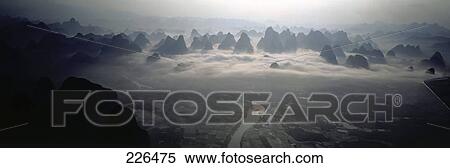 Aerial view of river flowing through landscape, China View Large Photo Image Stock Photography - Aerial view of river flowing through landscape, China . Fotosearch