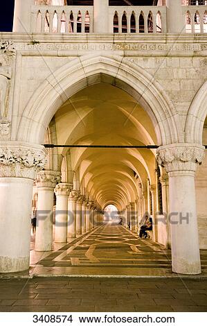 Arcades of the Doges Palace, Venice, Italy View Large Photo Image Picture - Arcades of the Doges Palace, Venice, Italy . Fotosearch
