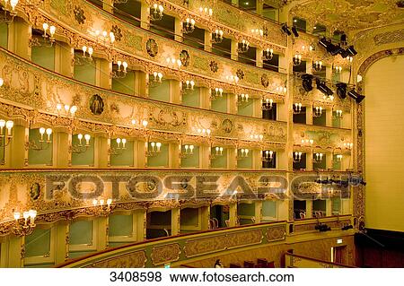 Stock Photo - Auditorium of Teatro La Fenice, Venice, Italy . Fotosearch