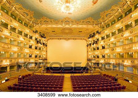 Stock Photo - Auditorium of Teatro La Fenice, Venice, Italy . Fotosearch