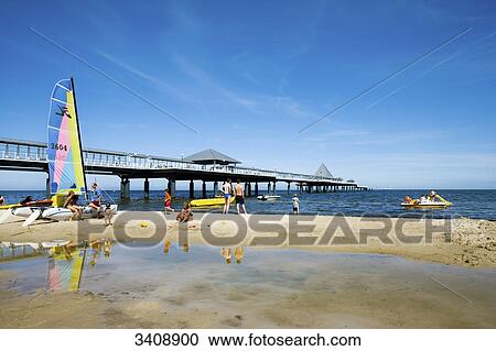 Beach and Heringsdorf pier, Usedom, Germany View Large Photo Image Stock Image - Beach and Heringsdorf pier, Usedom, Germany . Fotosearch