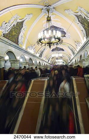 Blurred view of commuters in metro station, Komsomolskaya, Moscow, Russia View Large Photo Image Picture - Blurred view of commuters in metro station, Komsomolskaya, Moscow, Russia . Fotosearch