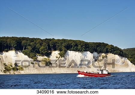 Boat at a chalk coast, Ruegen, Germany View Large Photo Image Stock Photograph - Boat at a chalk coast, Ruegen, Germany . Fotosearch