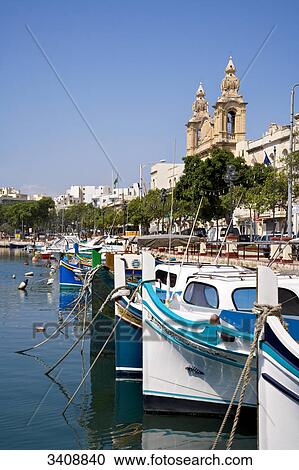 Boats in the harbour of Msida, Malta View Large Photo Image Stock Image - Boats in the harbour of Msida, Malta . Fotosearch