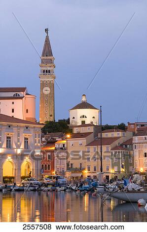 Boats moored at harbor, Slovenia  View Large Photo Image Stock Photo - Boats moored at harbor, Slovenia . Fotosearch