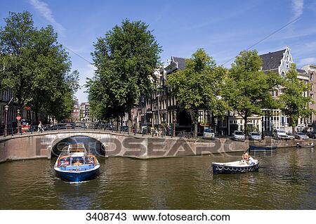 Boats on the Herengracht, Amsterdam, Netherlands, elevated view View Large Photo Image Stock Image - Boats on the Herengracht, Amsterdam, Netherlands, elevated view . Fotosearch