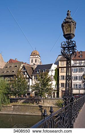 Stock Image - Bridge over the Ill river, Strasbourg, France . Fotosearch