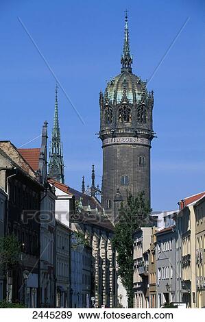 Church in town, Wittenberg, Saxony-Anhalt, Germany View Large Photo Image Stock Photo - Church in town, Wittenberg, Saxony-Anhalt, Germany . Fotosearch
