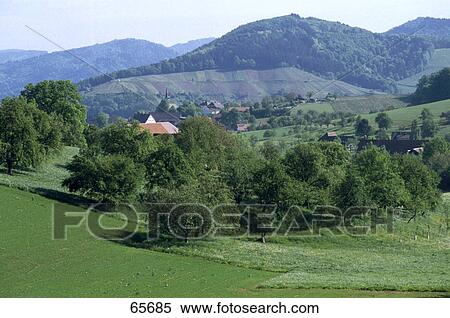 Stock Photography - Church in village, Glottertal, Breisgau-Hochschwarzwald, Black Forest, Baden-Wuerttemberg, Germany . Fotosearch