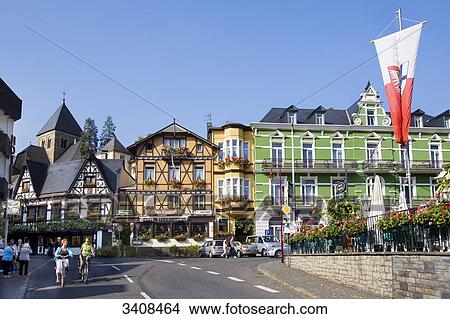 Picture - City street in Altenahr, Rhineland-Palatinate, Germany . Fotosearch