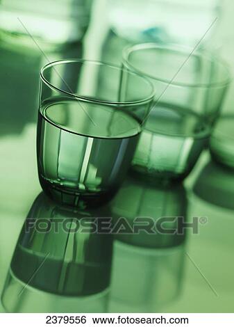Stock Photograph - Close-up of glasses of water . Fotosearch