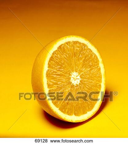 Stock Photo - Close-up of half orange . Fotosearch