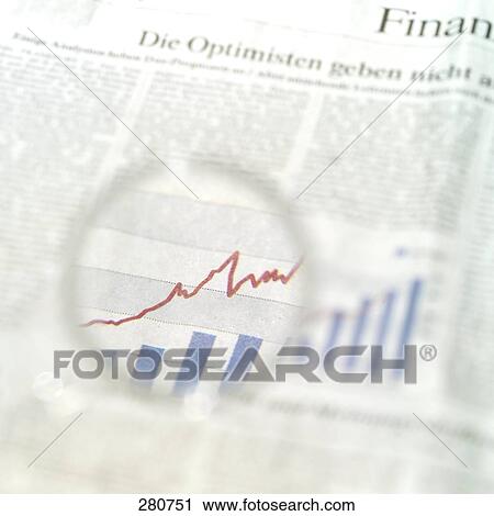 Close-up of magnifying glass on line graph View Large Photo Image Stock Image - Close-up of magnifying glass on line graph . Fotosearch