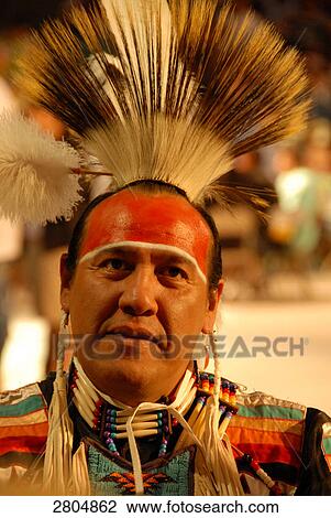 Stock Image - Close-up of native man in traditional clothing, New Mexico, USA . Fotosearch