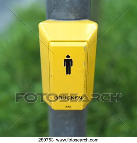 Close-up of pedestrian crossing sign View Large Photo Image Stock Image - Close-up of pedestrian crossing sign . Fotosearch