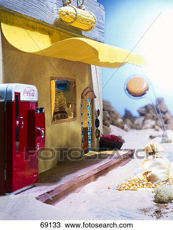 Stock Image - Close-up of toy house . Fotosearch
