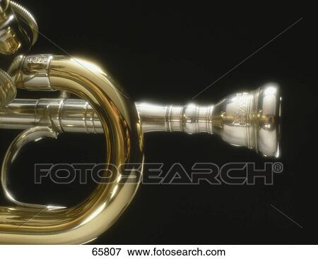 Close-up of trumpet View Large Photo Image Stock Photo - Close-up of trumpet . Fotosearch