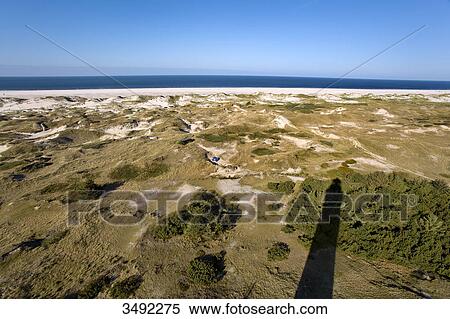 Stock Photography - Coast of Amrum seen from a lighthouse, Schleswig-Holstein, Germany, elevated view . Fotosearch