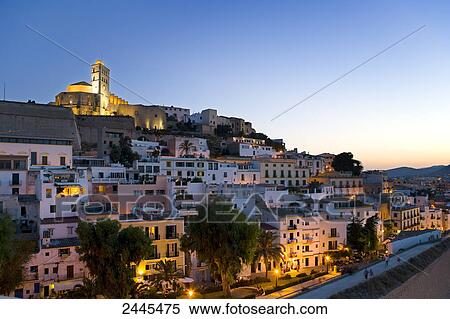 Coastal town, Dalt Vila, Ibiza, Balearic Islands, Spain View Large Photo Image Stock Photography - Coastal town, Dalt Vila, Ibiza, Balearic Islands, Spain . Fotosearch