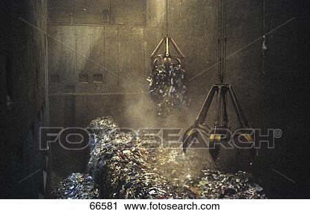 Crane in recycling center View Large Photo Image Stock Image - Crane in recycling center . Fotosearch
