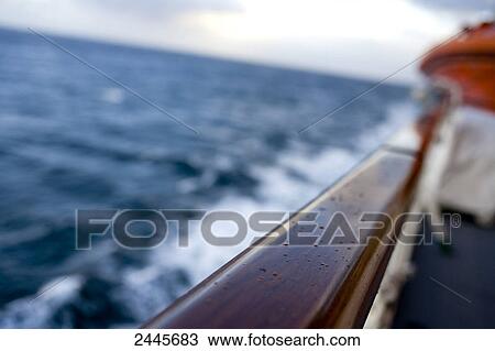Stock Image - Defocused view of sea viewed from ship . Fotosearch