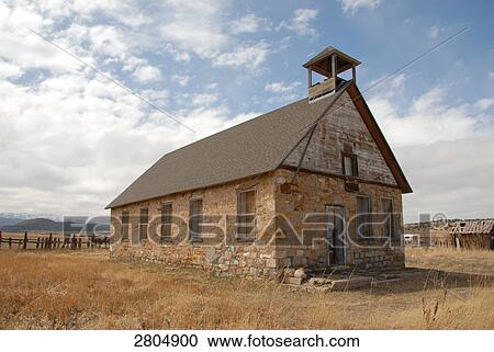 Facade of church in field, Colorado, USA View Large Photo Image Stock Image - Facade of church in field, Colorado, USA . Fotosearch