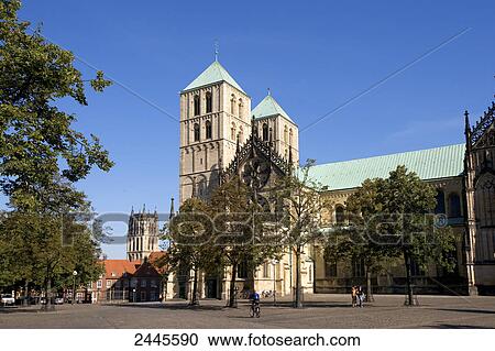 Facade of church, St Paul Church, Muenster, North Rhine-Westphalia, Germany View Large Photo Image Stock Image - Facade of church, St Paul Church, Muenster, North Rhine-Westphalia, Germany . Fotosearch
