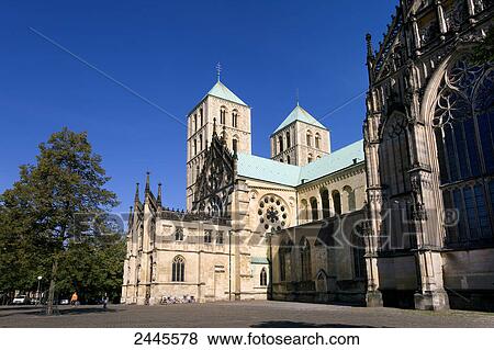 Facade of church, St Paul Church, Muenster, North Rhine-Westphalia, Germany View Large Photo Image Stock Photo - Facade of church, St Paul Church, Muenster, North Rhine-Westphalia, Germany . Fotosearch