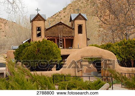 Facade of church, Taos, New Mexico, USA View Large Photo Image Stock Image - Facade of church, Taos, New Mexico, USA . Fotosearch