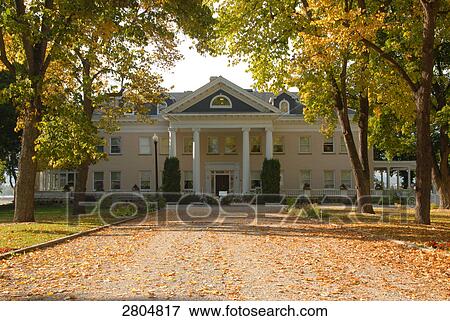 Stock Photo - Facade of house, Bitterroot Valley, Montana, USA . Fotosearch
