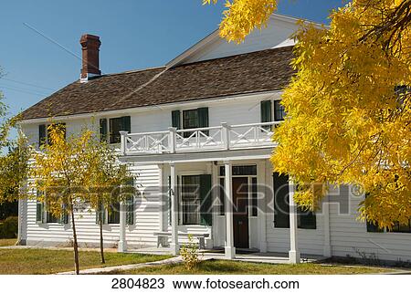 Facade of house, Grant-Kohrs Ranch National Historic Site, Montana, USA View Large Photo Image Stock Image - Facade of house, Grant-Kohrs Ranch National Historic Site, Montana, USA . Fotosearch