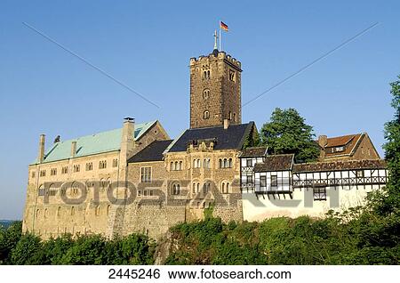 German flag fluttering on castle, Wartburg Castle, Eisenach, Thuringia, Germany View Large Photo Image Stock Photograph - German flag fluttering on castle, Wartburg Castle, Eisenach, Thuringia, Germany . Fotosearch