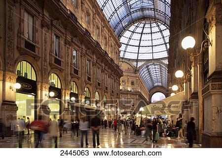 Stock Image - Group of people in shopping mall, Lombardy, Milan, Italy . Fotosearch