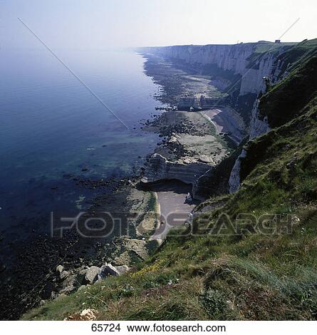 High angle view of a coastline, Fecamp, Normandy, France View Large Photo Image Picture - High angle view of a coastline, Fecamp, Normandy, France . Fotosearch