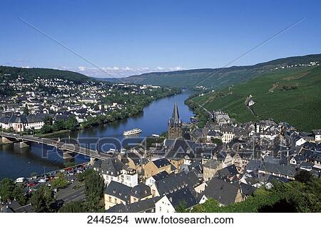 High angle view of cityscape, Bernkastel-Kues, Mosel Valley, Rhineland-Palatinate, Germany View Large Photo Image Picture - High angle view of cityscape, Bernkastel-Kues, Mosel Valley, Rhineland-Palatinate, Germany . Fotosearch