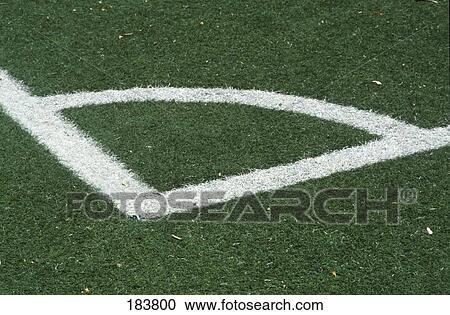 High angle view of goal marking on football field View Large Photo Image Stock Image - High angle view of goal marking on football field . Fotosearch